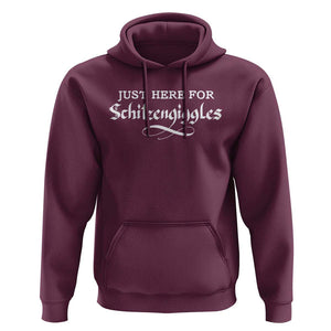 Funny Oktoberfest Hoodie Here for Schitzengiggles Group Bachelor Party TS02 Maroon Print Your Wear