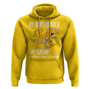 Childhood Cancer Awareness Dinosaur Hoodie In September We Wear Gold Ribbon Support Kids Warrior TS02 Daisy Print Your Wear