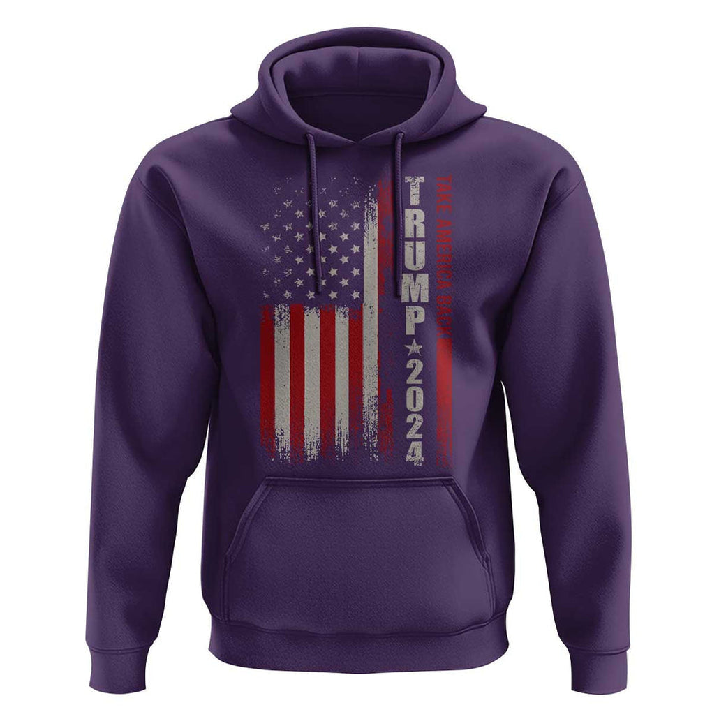 Donald Trump 2024 Hoodie Take America Back Patriotic American Flag TS02 Purple Print Your Wear