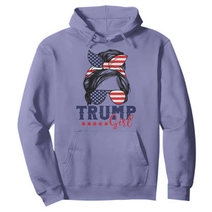 Trump Girl Hoodie Messy Bun Support Trump 2024 Election American Flag TS02 Violet Print Your Wear