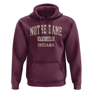 Classic Notre Dame Indiana Hoodie Est 1842 IN Retro Vintage Varsity TS02 Maroon Print Your Wear