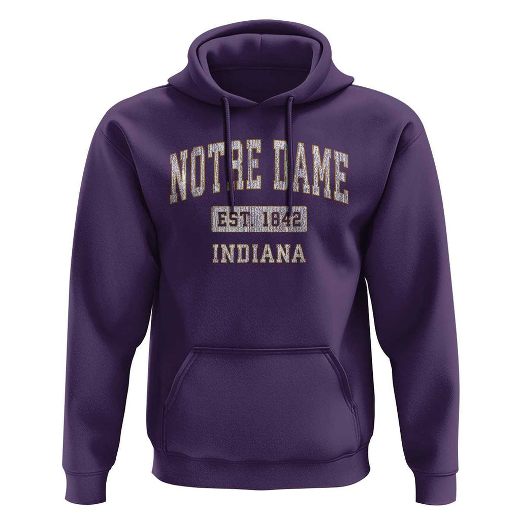 Classic Notre Dame Indiana Hoodie Est 1842 IN Retro Vintage Varsity TS02 Purple Print Your Wear
