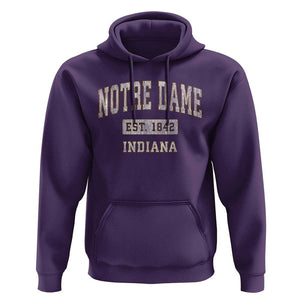 Classic Notre Dame Indiana Hoodie Est 1842 IN Retro Vintage Varsity TS02 Purple Print Your Wear