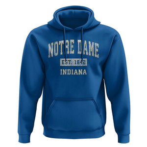 Classic Notre Dame Indiana Hoodie Est 1842 IN Retro Vintage Varsity TS02 Royal Blue Print Your Wear