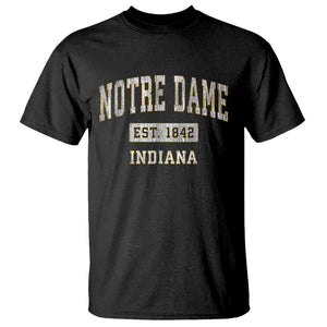 Classic Notre Dame Indiana T Shirt Est 1842 IN Retro Vintage Varsity TS02 Black Print Your Wear