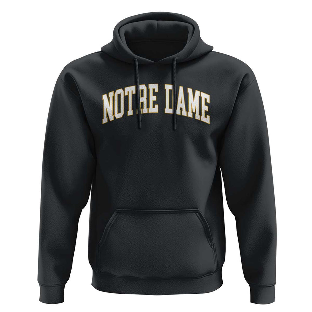 Classic Notre Dame Indiana Hoodie Retro Vintage Varsity Throwback Design TS02 Black Print Your Wear