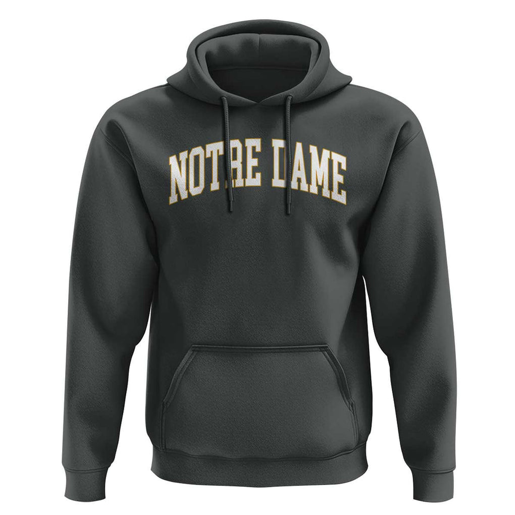 Classic Notre Dame Indiana Hoodie Retro Vintage Varsity Throwback Design TS02 Dark Heather Print Your Wear