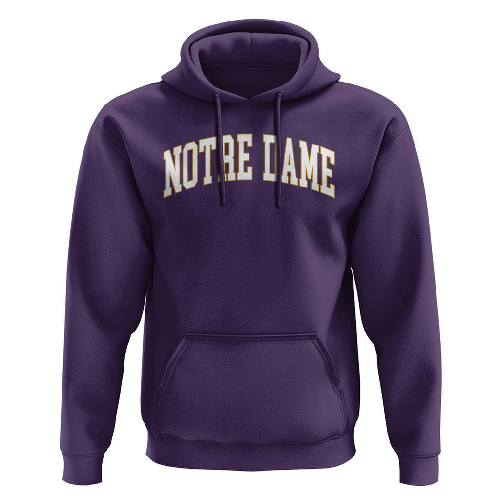 Classic Notre Dame Indiana Hoodie Retro Vintage Varsity Throwback Design TS02 Purple Print Your Wear
