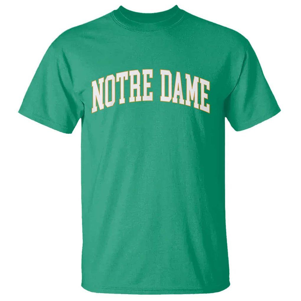 Classic Notre Dame Indiana T Shirt Retro Vintage Varsity Throwback Design TS02 Irish Green Print Your Wear