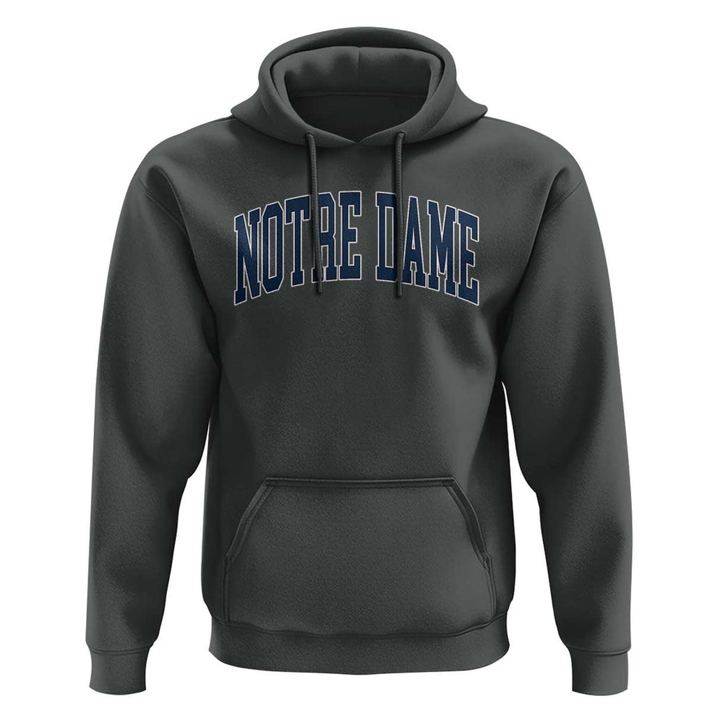 Classic Notre Dame Indiana Hoodie Vintage Retro Throwback Design TS02 Dark Heather Print Your Wear