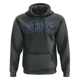 Classic Notre Dame Indiana Hoodie Vintage Retro Throwback Design TS02 Dark Heather Print Your Wear