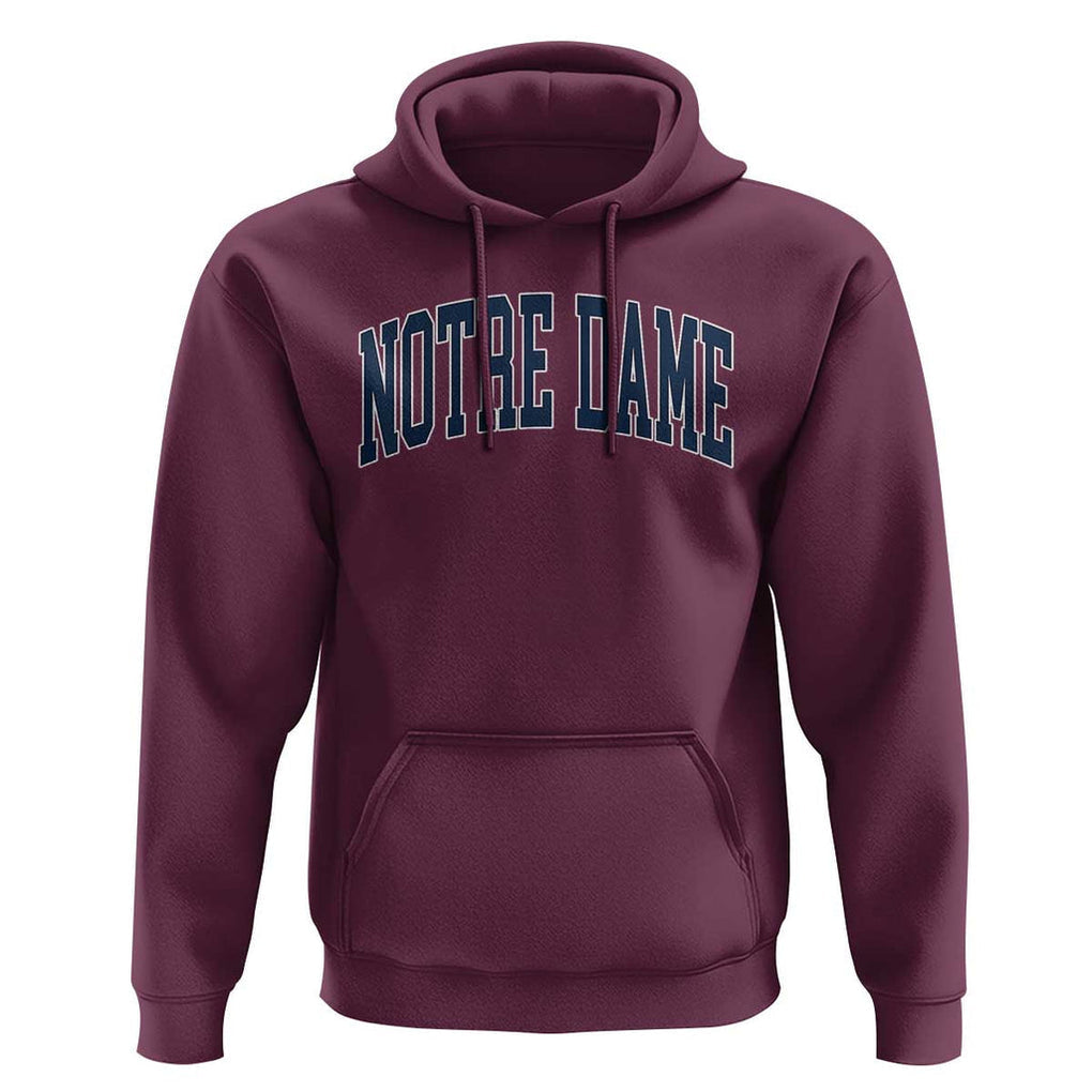 Classic Notre Dame Indiana Hoodie Vintage Retro Throwback Design TS02 Maroon Print Your Wear