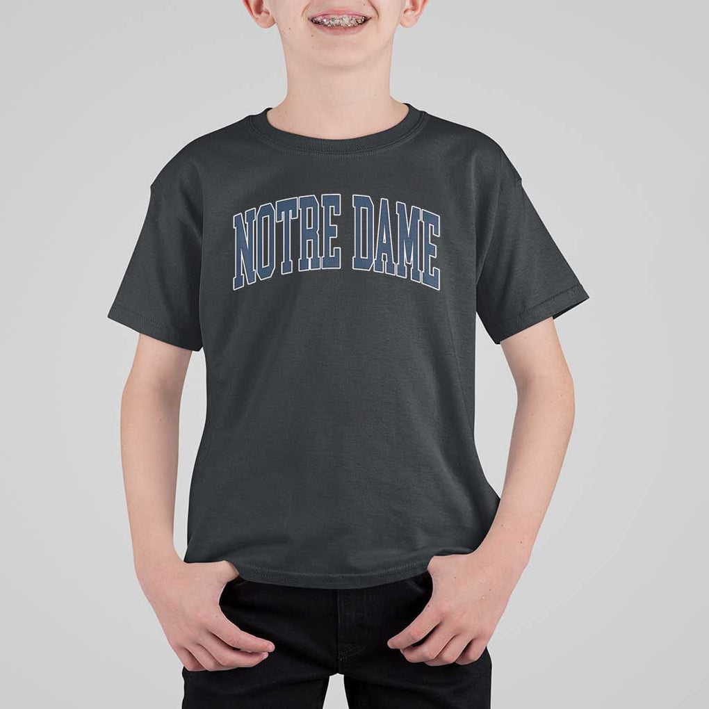 Classic Notre Dame Indiana T Shirt For Kid Vintage Retro Throwback Design TS02 Black Print Your Wear