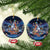 Personalized Snowman Christmas Ceramic Ornament Nostalgic Xmas Night Merry Christmas 2023 TS02 Circle Blue Printyourwear