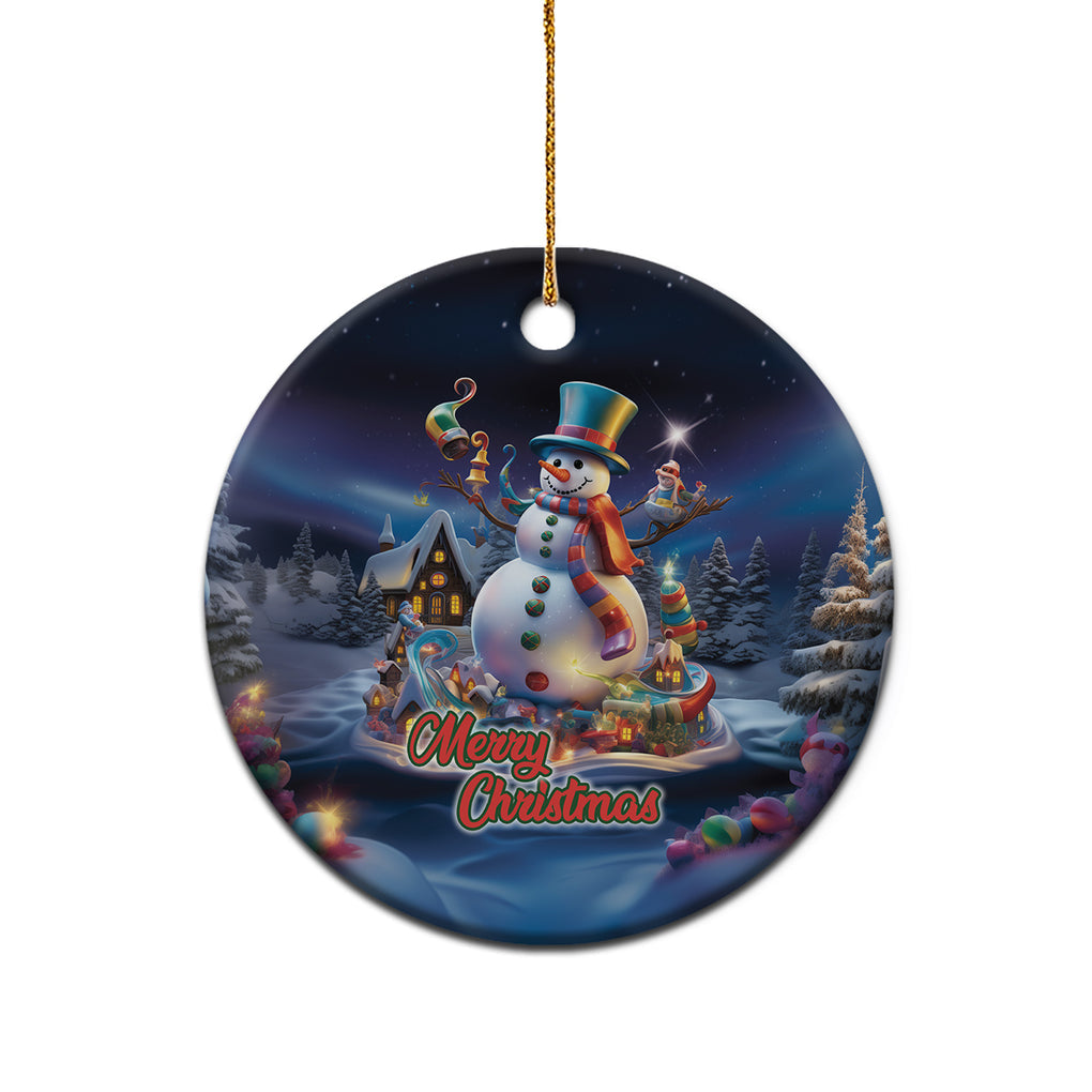 Personalized Snowman Christmas Ceramic Ornament Nostalgic Xmas Night Merry Christmas TS02 Printyourwear