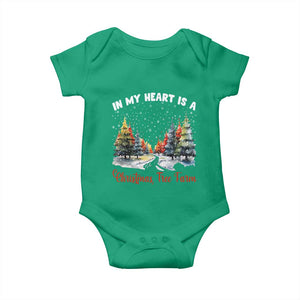 Funny Christmas Baby Onesie In My Heart Is A Xmas Tree Farm Retro Vintage Clothing TS02 Irish Green Print Your Wear