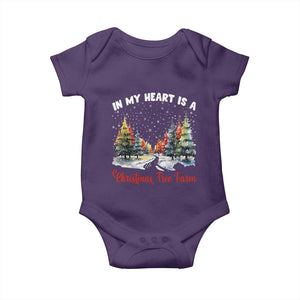 Funny Christmas Baby Onesie In My Heart Is A Xmas Tree Farm Retro Vintage Clothing TS02 Purple Print Your Wear