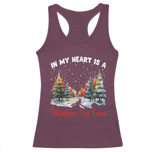 Funny Christmas Racerback Tank Top In My Heart Is A Xmas Tree Farm Retro Vintage Clothing TS02 Maroon Print Your Wear