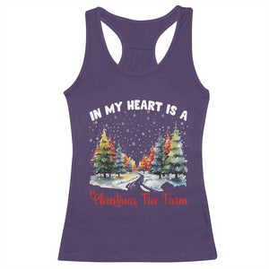 Funny Christmas Racerback Tank Top In My Heart Is A Xmas Tree Farm Retro Vintage Clothing TS02 Purple Print Your Wear