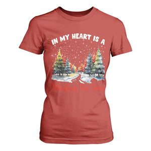 Funny Christmas T Shirt For Women In My Heart Is A Xmas Tree Farm Retro Vintage Clothing TS02 Red Print Your Wear
