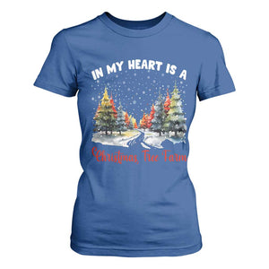 Funny Christmas T Shirt For Women In My Heart Is A Xmas Tree Farm Retro Vintage Clothing TS02 Royal Blue Print Your Wear