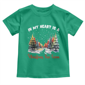 Funny Christmas Toddler T Shirt In My Heart Is A Xmas Tree Farm Retro Vintage Clothing TS02 Irish Green Print Your Wear