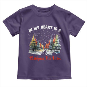 Funny Christmas Toddler T Shirt In My Heart Is A Xmas Tree Farm Retro Vintage Clothing TS02 Purple Print Your Wear
