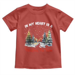 Funny Christmas Toddler T Shirt In My Heart Is A Xmas Tree Farm Retro Vintage Clothing TS02 Red Print Your Wear