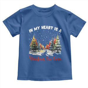Funny Christmas Toddler T Shirt In My Heart Is A Xmas Tree Farm Retro Vintage Clothing TS02 Royal Blue Print Your Wear