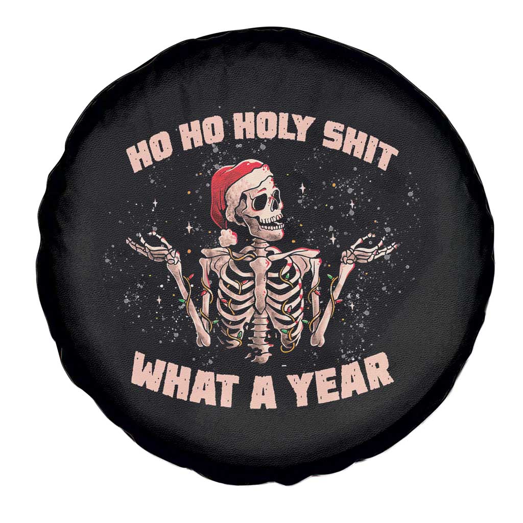 Skeleton Christmas Spare Tire Cover Ho Ho Holy Shit What A Year Retro Funny TS02 Print Your Wear