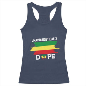 Black History Month Racerback Tank Top Unapologetically Dope Melanin Afro Black Pride TS02 Navy Print Your Wear