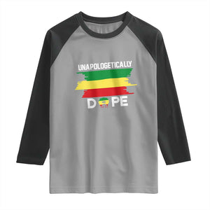 Black History Month Raglan Shirt Unapologetically Dope Melanin Afro Black Pride TS02 Sport Gray Black Print Your Wear