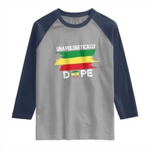 Black History Month Raglan Shirt Unapologetically Dope Melanin Afro Black Pride TS02 Sport Gray Navy Print Your Wear