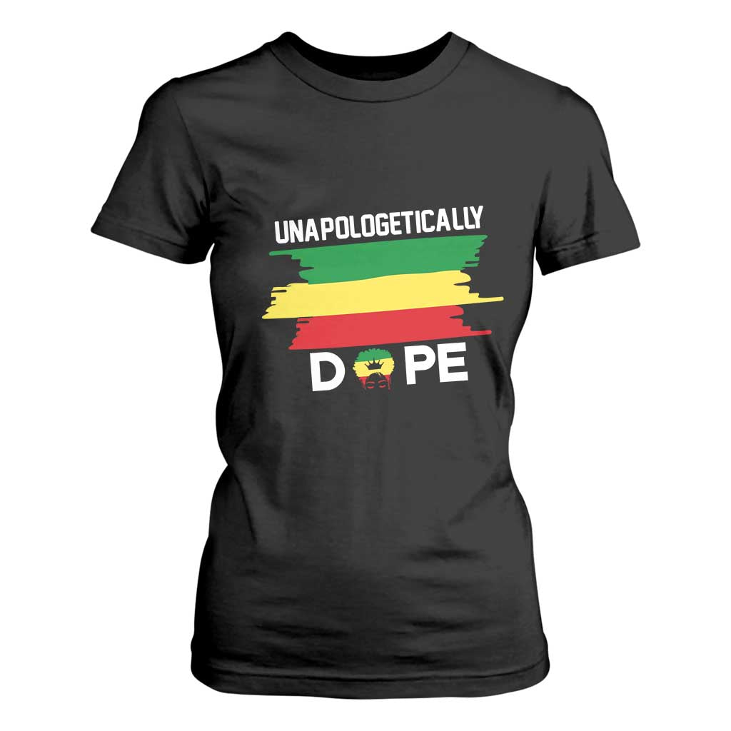 Black History Month T Shirt For Women Unapologetically Dope Melanin Afro Black Pride TS02 Black Print Your Wear