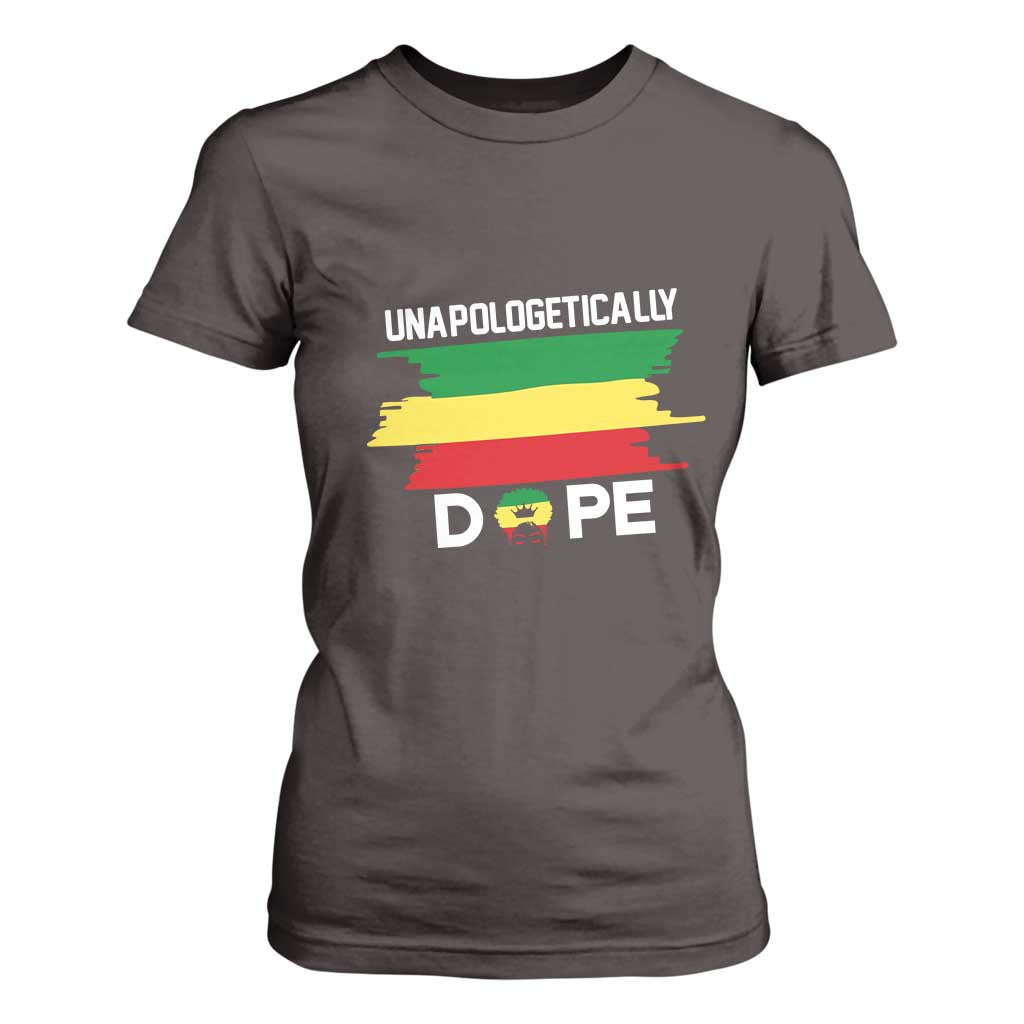 Black History Month T Shirt For Women Unapologetically Dope Melanin Afro Black Pride TS02 Dark Chocolate Print Your Wear