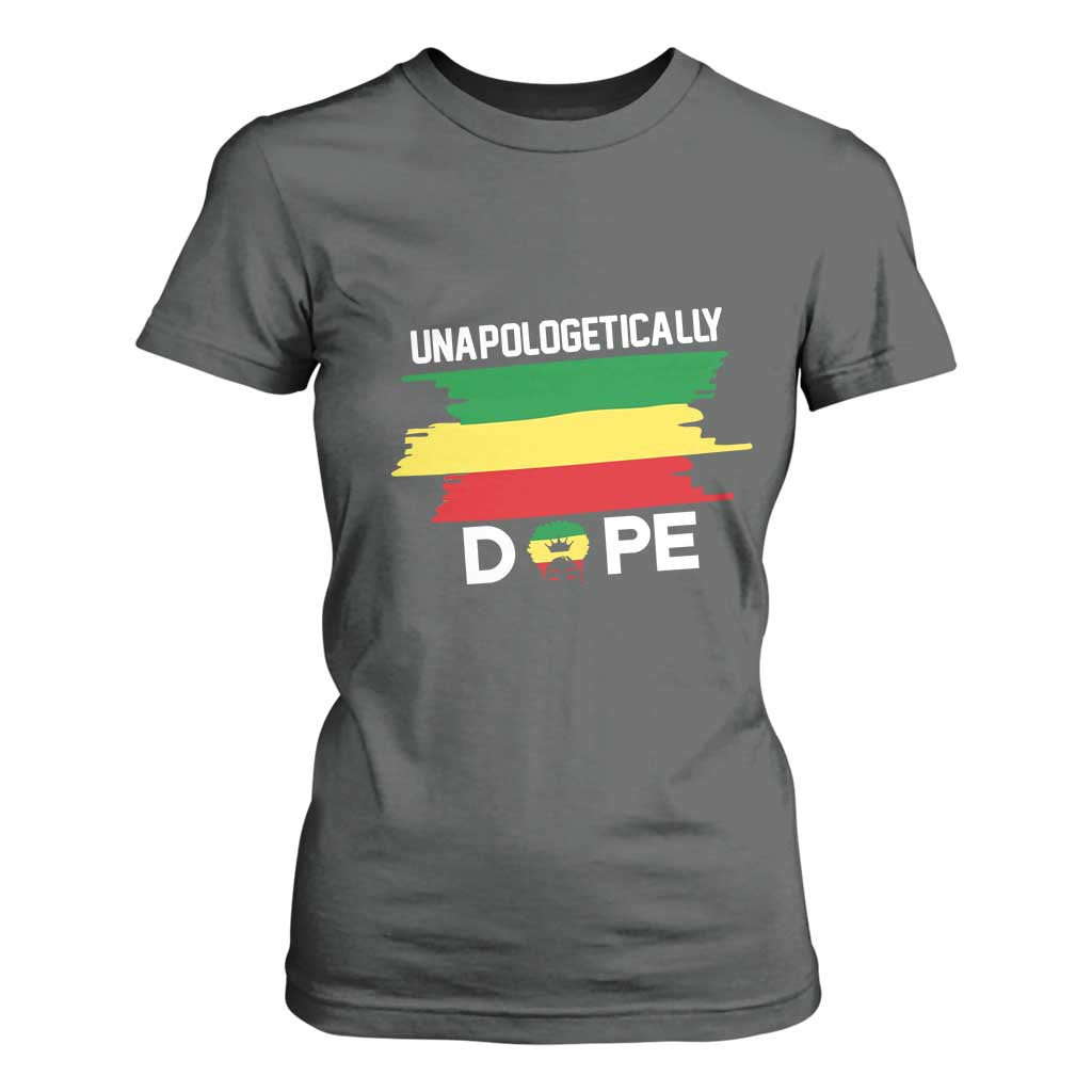 Black History Month T Shirt For Women Unapologetically Dope Melanin Afro Black Pride TS02 Dark Heather Print Your Wear