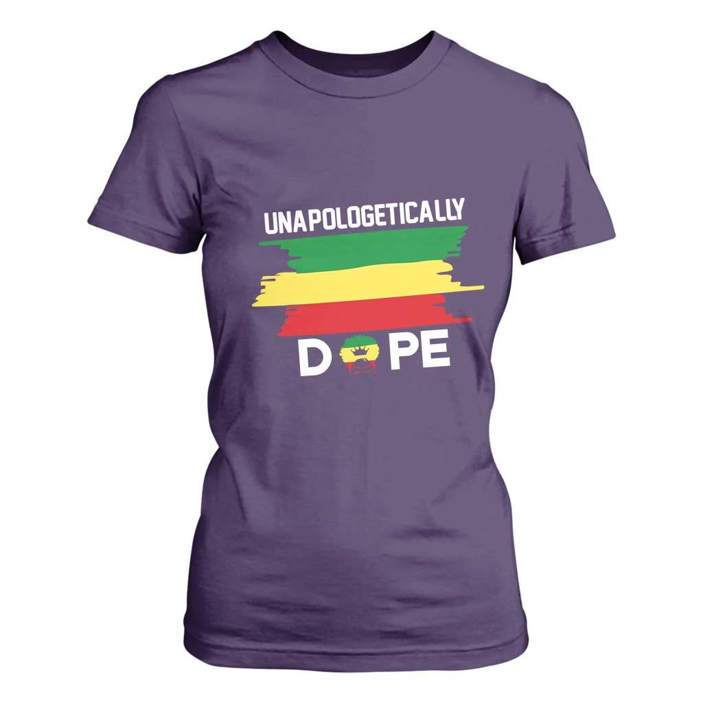 Black History Month T Shirt For Women Unapologetically Dope Melanin Afro Black Pride TS02 Purple Print Your Wear