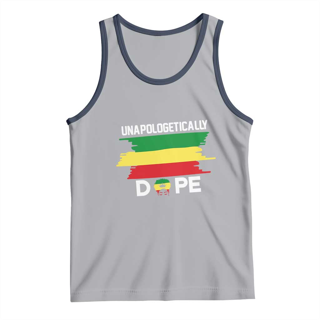 Black History Month Tank Top Unapologetically Dope Melanin Afro Black Pride TS02 Athletic Heather Navy Print Your Wear