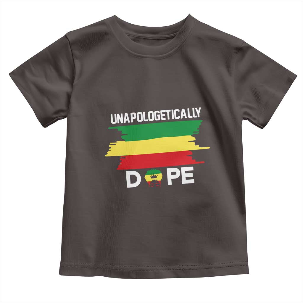 Black History Month Toddler T Shirt Unapologetically Dope Melanin Afro Black Pride TS02 Dark Chocolate Print Your Wear