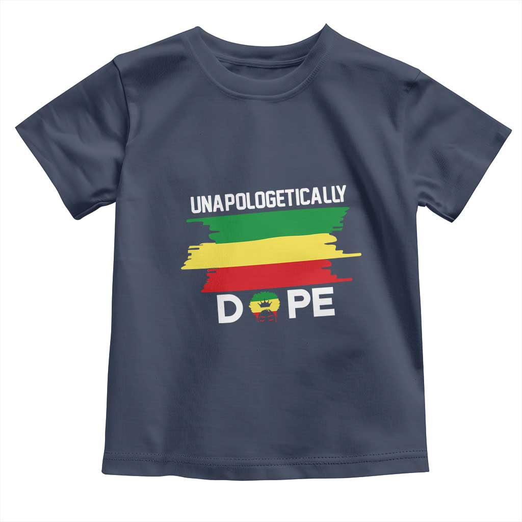 Black History Month Toddler T Shirt Unapologetically Dope Melanin Afro Black Pride TS02 Navy Print Your Wear