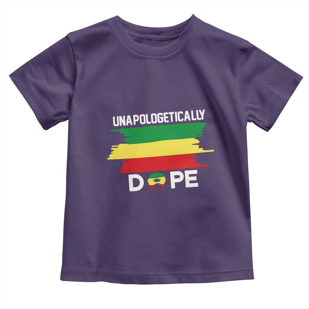 Black History Month Toddler T Shirt Unapologetically Dope Melanin Afro Black Pride TS02 Purple Print Your Wear