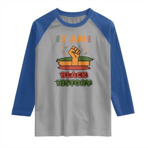 I Am Black History Raglan Shirt African American Pride Celebration Month TS02 Sport Gray Royal Print Your Wear