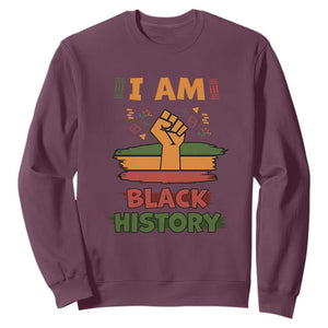 I Am Black History Month Sweatshirt African American Pride Celebration TS02 Maroon Printyourwear