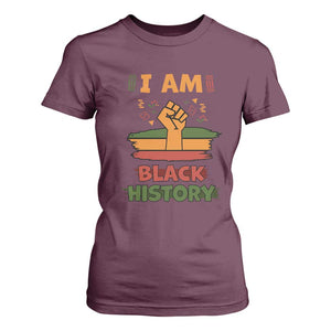 I Am Black History T Shirt For Women African American Pride Celebration Month TS02 Maroon Print Your Wear