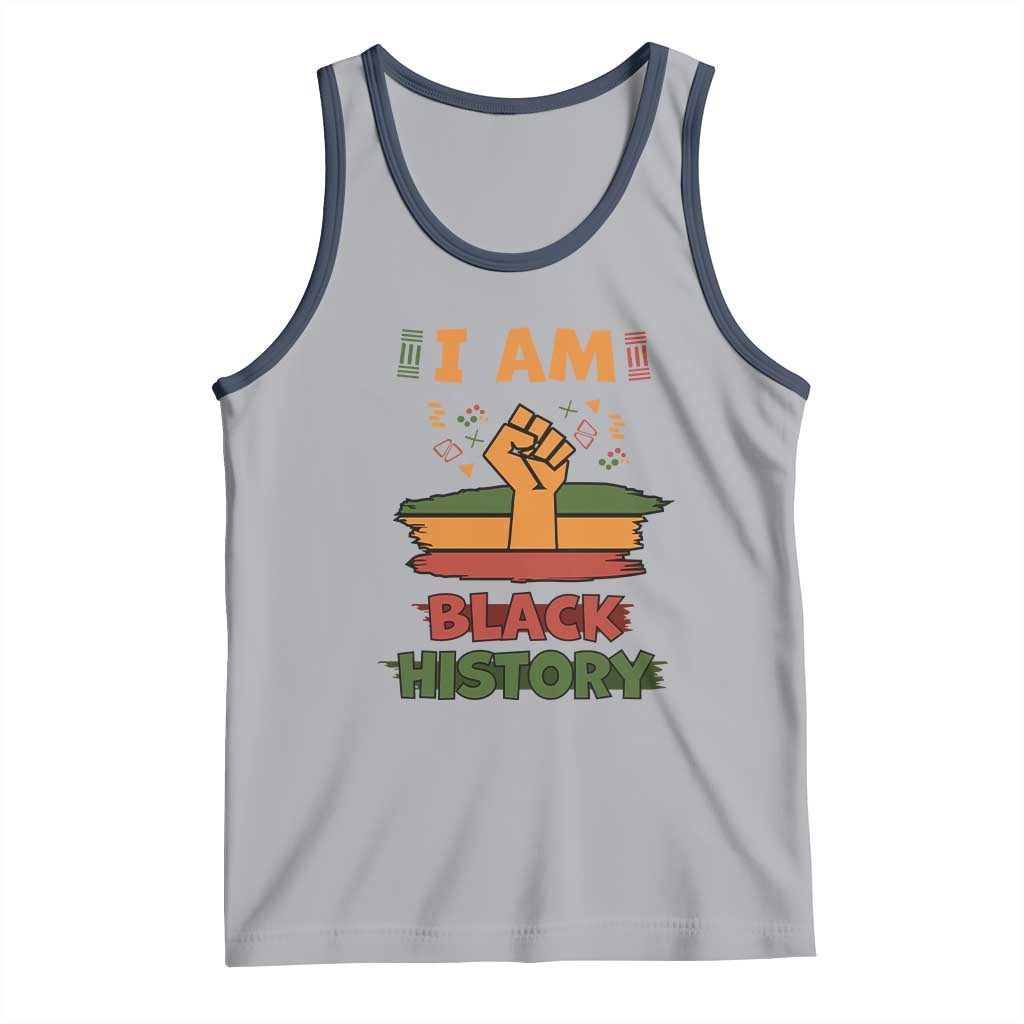 I Am Black History Tank Top African American Pride Celebration Month TS02 Athletic Heather Navy Print Your Wear