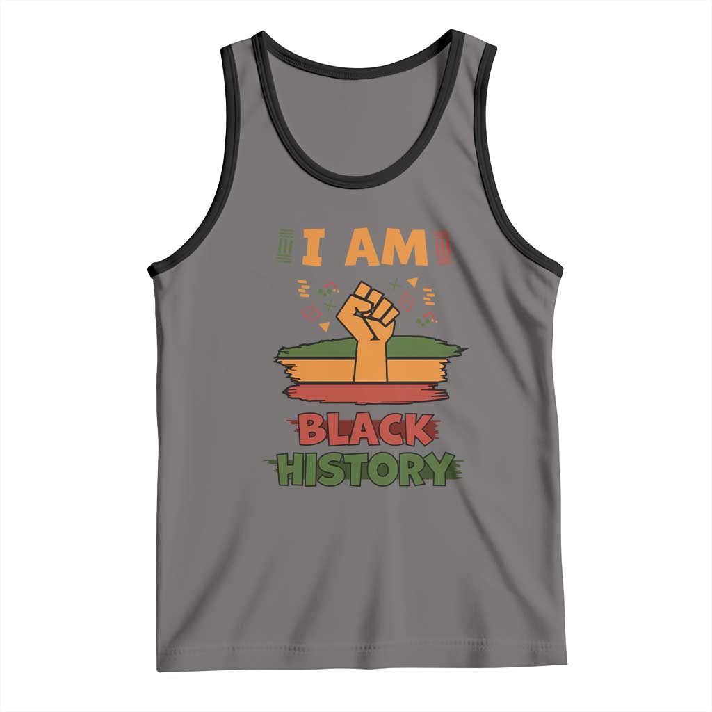 I Am Black History Tank Top African American Pride Celebration Month TS02 Deep Heather Black Print Your Wear