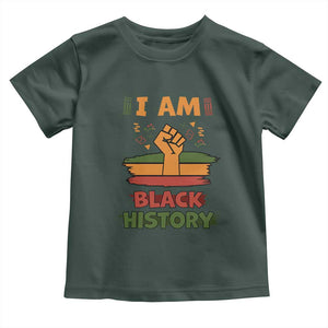 I Am Black History Toddler T Shirt African American Pride Celebration Month TS02 Dark Forest Green Print Your Wear