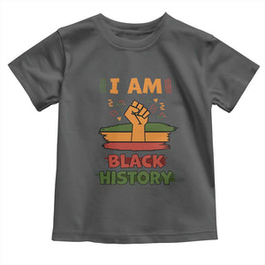 I Am Black History Toddler T Shirt African American Pride Celebration Month TS02 Dark Heather Print Your Wear