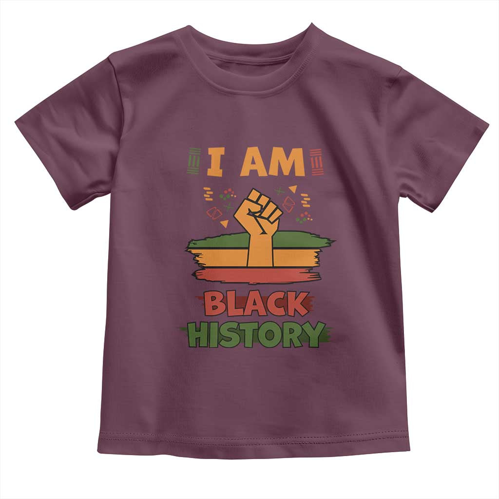 I Am Black History Toddler T Shirt African American Pride Celebration Month TS02 Maroon Print Your Wear