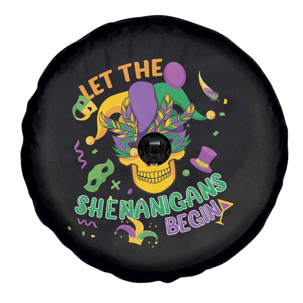 Mardi Gras Skull Spare Tire Cover Let The Shenanigans Begin Mardi Gras Costume Mask TS02 Print Your Wear